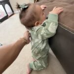 Tecia Torres Instagram - Alayah is going to be quite the character, we can already tell she has a big personality! Today she had her 6m check up. Our pediatrician told her to slow down & that she is very advanced. She is still a tiny little thing 14.5 lbs. Last night she started wanting to pull herself up on the couch, she is so so close to an actual crawl not just her army crawl, she loves to “talk” and she loves standing/trying to walk. She enjoys trying foods, likes water and started using her sippy/straw cup. We are so proud to be her moms. ♥️