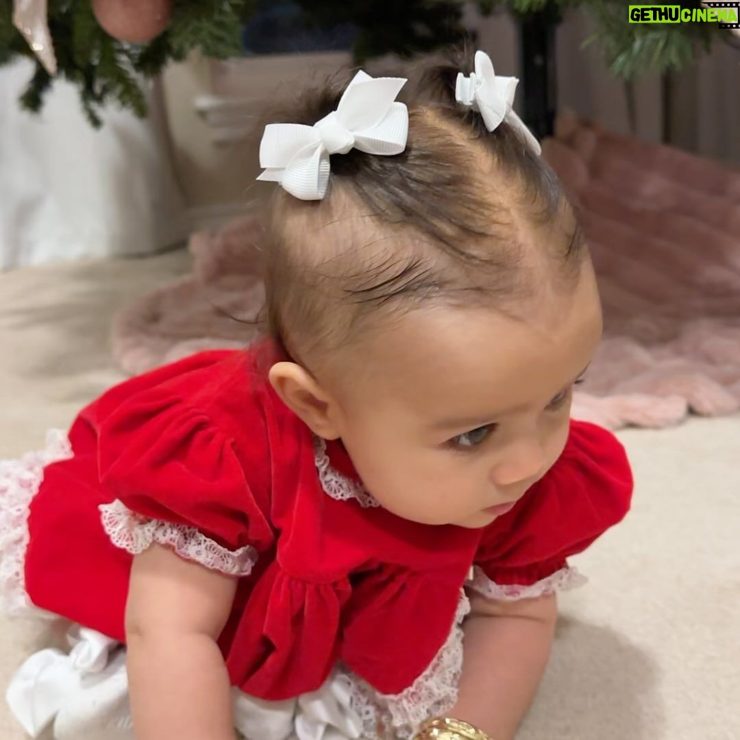 Tecia Torres Instagram - The greatest most precious the gift under the Christmas tree this year is you! 🎅🏼❤️ Such a beautiful holiday season. #FirstChristmas #BabyGirl #WhoWoreItBetter #SameOutfit #MiniMe