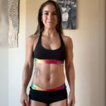 Tecia Torres Instagram - For the past month I have been sitting at 123 lbs basically my pre baby weight but today officially is the first day I’m back to 121 lbs, my normal weight. That’s 38 lbs down what I gained during pregnancy. I’ve enjoyed being back at the gym here and there but over the past month Raquel has helped motivate me with our at home HITT, Core, and Calisthenics workouts. These “simple” workouts have been fun yet challenging. 💪🏽🩷 Sidenote: I’m really looking forward to being apart of my wife’s Fight Camp to her World Title Fight. @raquel_pennington 3rd slide is a comparison before & after baby (same weight) I may look the same but my body is different internally & mentally. My mind is stronger and I’m so ready to show our daughter what strength is inside and outside of the octagon. #JourneyBackToTheOctagon #5MonthsPostpartum #UFC #TeamTiny #TeamRocky #RockNado #Strawweight #115lbs #LetsGo