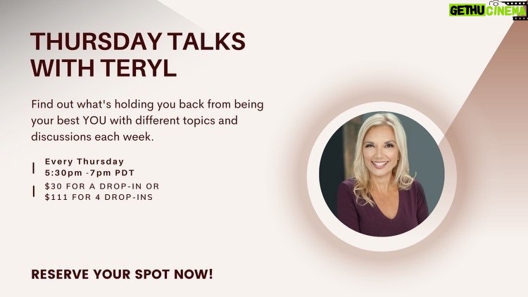 Teryl Rothery Instagram - It’s back!! Thursday Talks with Teryl for the month of JULY 5:30-7pm Pacific. Go to www.terylrothery.com 🌷