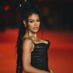 Teyana Taylor Instagram - Issa @versace hottie honey dip 🖤🍯♐️ Thank you @theacademy @academymuseum for having me 🖤