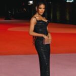 Teyana Taylor Instagram - Issa @versace hottie honey dip 🖤🍯♐️ Thank you @theacademy @academymuseum for having me 🖤