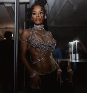 Teyana Taylor Instagram - Precious gems are to be treasured..✨💎💠💎✨ Thank you @swarovski @skims @kimkardashian for having me! A time was had! 💎 #SWAROVSKIxSKIMS #Swarovski 📸: @kvnhrtlss