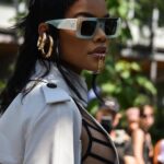 Teyana Taylor Instagram – Thank you @sacaiofficial for having me 🖤 

It was hot as hell outside but the Show was hella cold 💙🥶🥶🥶🥶🥶🥶💙

📸: @rickyfilmingstudios @zerbibrub @fabrisflorencia @sacaiofficial @claireguillon