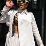 Teyana Taylor Instagram – Thank you @sacaiofficial for having me 🖤 

It was hot as hell outside but the Show was hella cold 💙🥶🥶🥶🥶🥶🥶💙

📸: @rickyfilmingstudios @zerbibrub @fabrisflorencia @sacaiofficial @claireguillon