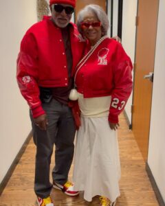 Teyana Taylor Instagram - Love is the softest rose in the soul’s garden….🌹 What a blessing to witness my grandparents celebrating 23 years of marriage, in the year 2023, in my very own MJ 23 @jumpman23 collection & kicks…Priceless 🥹 I love you both very much. Thank you for showing us that love ages like fine wine 🍷….Happy 23rd wedding anniversary 🌹✨🥹😍 P.S. Now y’all see where I REALLY get my swag from 😎