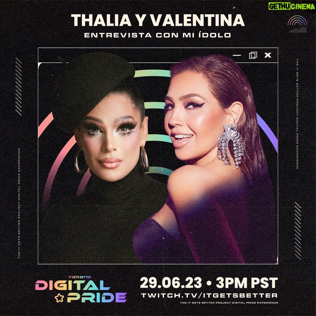 Thalía Instagram - Únete a mi entrevista junto a @allaboutvalentina para @itgetsbetter 💖Transmitida mañana por @twitch, a las 6:00 p.m. ET/ 3:00 p.m. ✨ PT: twitch.tv/itgetsbetter ✨✨✨✨✨ Tomorrow I’ll be interviewed by @allaboutvalentina for @itgetsbetter on @twitch: 6:00 p.m. ET/ 3:00 p.m. ✨ PT: twitch.tv/itgetsbetter 💫 LINK ON STORIES.