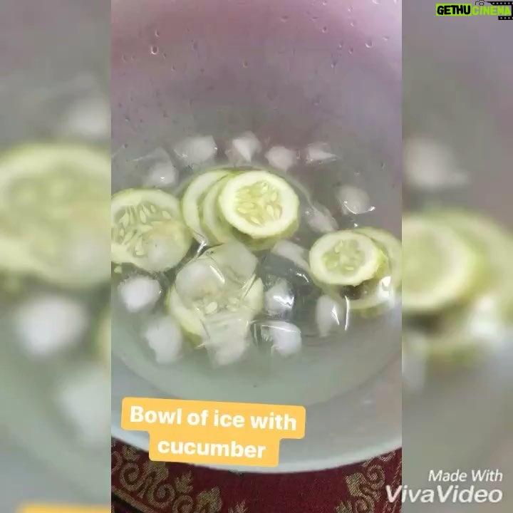 Thivya Naidu Instagram - As I’ve promised ! Here ..one of the tips I would love to share ..something that I practice every morning once I’m up ... My kinda ice facial Benefits - natural glowing skin -constricts the pores -reduces appearance of wrinkles -perfect for dark circles / eye bags -reduces pimples and acne - reduces oiliness on skin Try it ❤️you will love it ! Remember to be discipline to do it every morning ❤️ Ingredients:- Cucumbers A bowl of ice 3 cups of water Rose water (any brand will do ) #loveyourskin #skincaretips