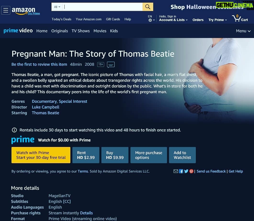 Thomas Beatie - 365 Likes - Mon documentaire, "Pregnant Man" (L'Homme Enceinte) est disponible sur Amazon Prime aux États-Unis et au Royaume-Uni. My documentary, Pregnant Man," is available on Amazon Prime in the the US and UK. (Free for Prime Members)
US:
https://www.amazon.com/Pregnant-Man-Story-Thomas-Beatie/dp/B07Y5PH2M1
UK:
https://www.amazon.co.uk/gp/video/detail/B07Y5G44F7