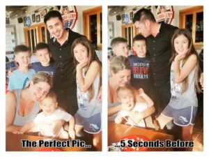 Thomas Beatie Instagram - L'image de famille parfaite vs 5 secondes plus tôt. 😂👨‍👩‍👧‍👧❤ The perfect family pic vs 5 seconds before.