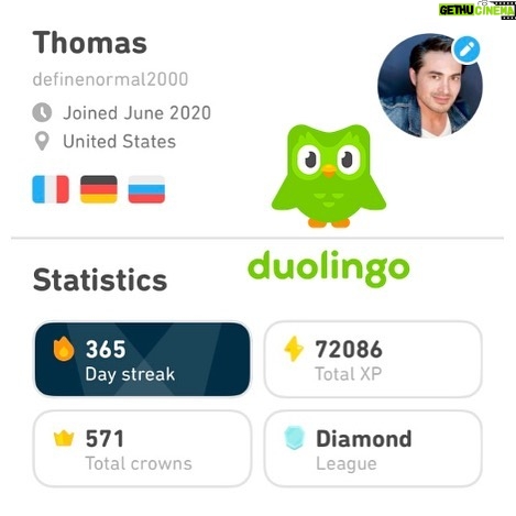 Thomas Beatie Instagram - 365 jours de français avec Duolingo! 😍🇫🇷 I’ve done 365 consequtive days of practicing French! Phoenix, Arizona