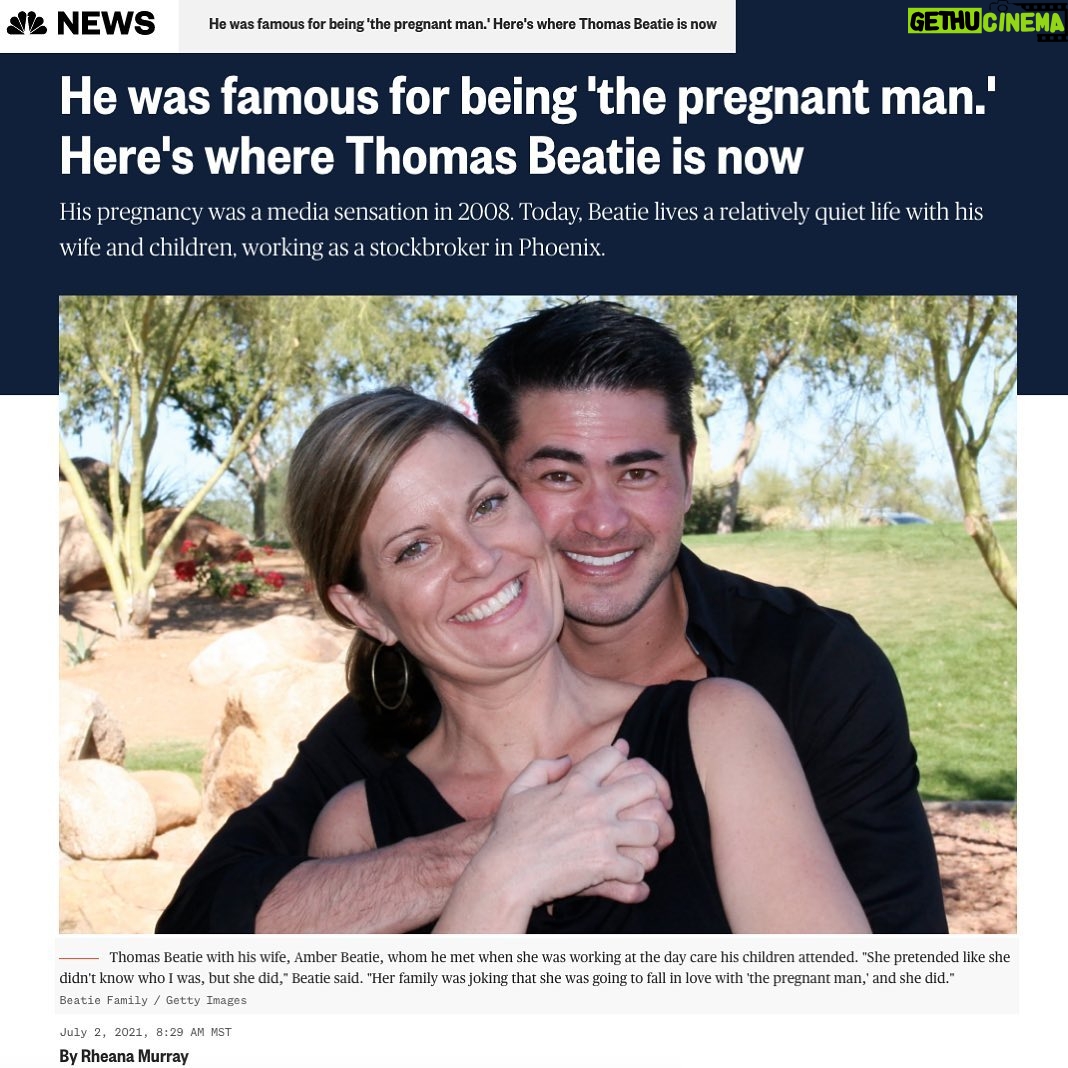 Thomas Beatie - 365 Likes - Thank you NBC News
@NBCNews and the Today Show @TODAYshow for the positive and human representation of our family. Times are finally changing for the better! 👨👩👧👦❤️💪🏻 https://www.nbcnews.com/nbc-out/out-community-voices/was-famous-pregnant-man-thomas-beatie-now-rcna1328