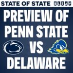 Thomas Hannifan Instagram - On today’s episode of #STATEofSTATE, @j.king_lig and I have your full preview for No. 7 #PennState vs #Delaware this Saturday! What improvements do the Nittany Lions need to make following their win against #WestVirginia with #BigTen play beginning next week? Link in bio and story! . . @bleavsports @bleavnetwork @bluewhiteoutfitters #weare #pennstatefootball #psu #nittanylions #bigtenfootball #collegefootball #collegefootballplayoff #football #happyvalley