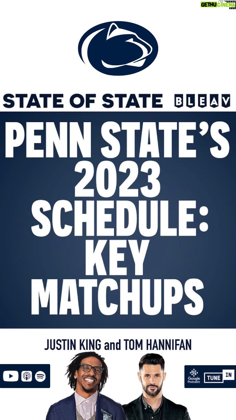 Thomas Hannifan Instagram - On today’s episode of #STATEofSTATE, @j.king_lig and I break down the key matchups within each game for #PennState in 2023. Plus, what are the expectations for QB Drew Allar this season? Link in bio! . . @bleavsports #weare #pennstatefootball #psu #nittanylions #happyvalley #collegefootball #football #collegefootballplayoff #bigten #bigtenfootball