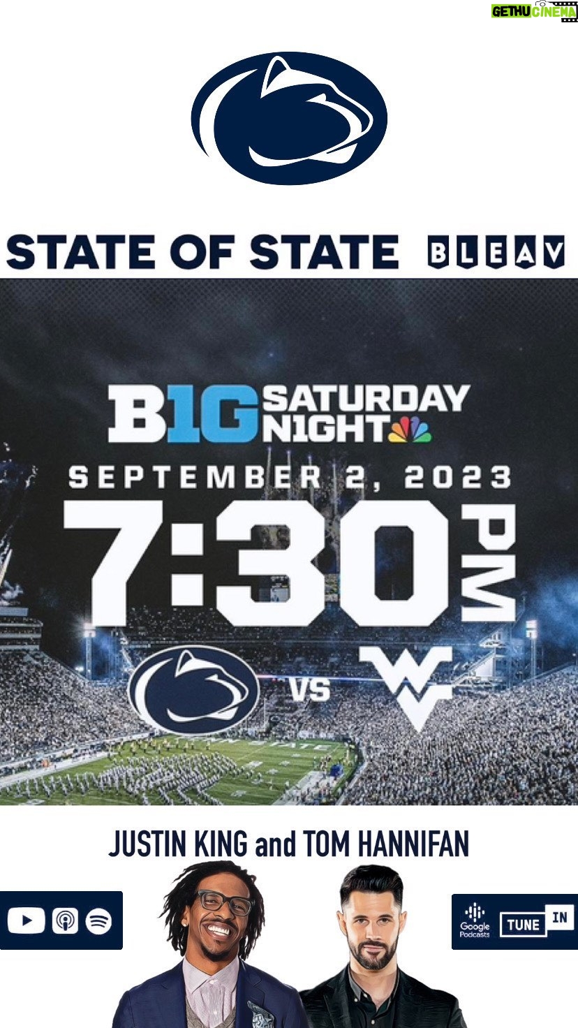 Thomas Hannifan Instagram - On today’s episode of STATE of STATE, @j.king_lig and I dive into the potential of the #PennState defense in 2023. Plus, our reaction to PSU/WVU opening the season as a primetime night game! Link in bio! . . @bleavnetwork @bleavsports #pennstatefootball #weare #collegefootball #football #collegefootballplayoff #bigten #bigtenfootball #big12 #big12football #westvirginia #westvirginiafootball #wvufootball #wvu #psu