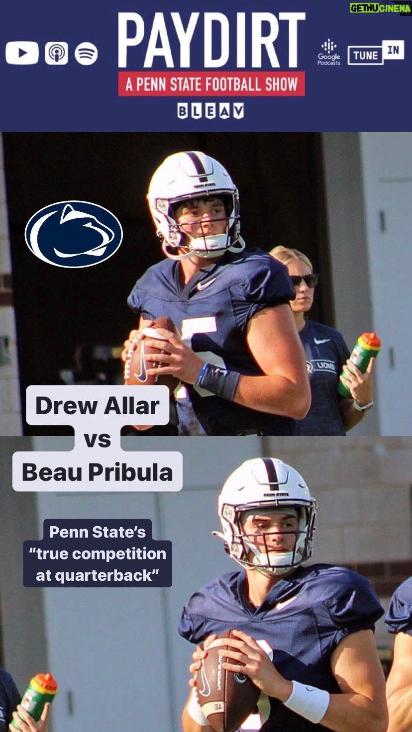 Thomas Hannifan Instagram - How do #PennState fans feel about a “true competition at quarterback” between Drew Allar and Beau Pribula? . Check out my podcast “PAYDIRT - A Penn State Football Show” NOW wherever you get your podcasts! Link in bio . @bleavnetwork @bleavsports #pennstatefootball #wearepennstate #nittanylions #collegefootball #bigtenfootball #bigten