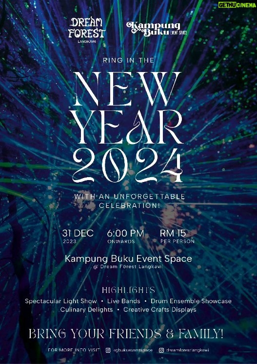 Tiara Jacquelina Instagram - Hey, who's celebrating New Year's Eve in #Langkawi? Jom, join our family-friendly celebration and #countdown at @kgbukueventspace at Dream Forest Langkawi! Bring your kids, your loved ones, your friends... it'll be pretty magical 😍