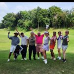 Tiara Jacquelina Instagram - This was the game of first complete 18 holes I'd been training to play - with our friends from the UK Joyce and Eddie, my sister Carol, club champion Tina, @harithiskander, my hubby Effendi and son Dani. It was a rough first tee off, as you can hear from Dani's reaction 🤪 but everyone was SO encouraging.- I love how they yelled "good shot" even when I was just so so - but it took the pressure off and my game improved so much over the 18 holes, so it was a good first outing for me, yay!!! 🏌‍♀️⛳️🤸🏽‍♀️ #TiaraJsGolfJourney #Golf #girlswhogolf Mines Golf & Country Club