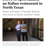 Tiffany Derry Instagram - Thank you @dmnfood and @sarahblaskovich for a beautiful piece on our newest restaurant, Radici!!! Y’all we opening a Italian restaurant a few doors down from @rootssouthtable and Radici means roots in Italian. We are so happy to continue growing our Roots Brand @t2dconcepts in Farmers Branch. Many thanks to everyone who continues to dine with us every time we open our doors. The outpouring of love warms my heart and soul. If you know anything about my early days you would know I spent about 6 years cooking Italian food. I moved to Dallas to open Grotto and we had almost 20 fresh pastas at any given time that was crazy lol!! There is nothing like taking a vision only seen in your mind and turning it into reality. I’m looking forward to sharing our R&D, progress and lead up to opening day!! Let’s Gooooooo