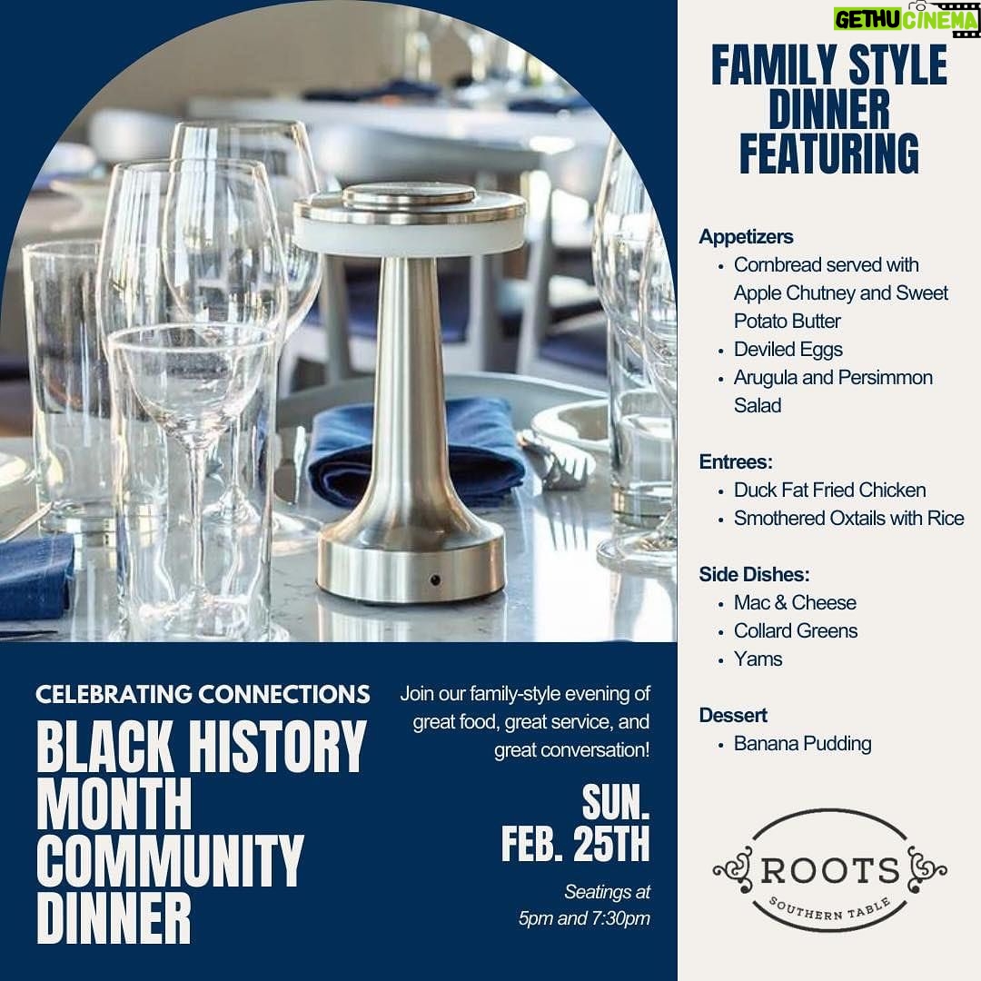 Tiffany Derry Instagram - We have two incredible events happening this month. We celebrate Black History every day but we have some really fun dinners this month. From Family Style to Wine dinners we have it all so go reserve your spot on Roots Southern Table website!! The seats won’t last long!! #shef #rootssoutherntable #cheftiffanyderry #blackhistorymonth