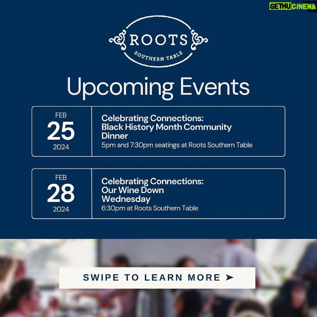 Tiffany Derry Instagram - We have two incredible events happening this month. We celebrate Black History every day but we have some really fun dinners this month. From Family Style to Wine dinners we have it all so go reserve your spot on Roots Southern Table website!! The seats won’t last long!! #shef #rootssoutherntable #cheftiffanyderry #blackhistorymonth