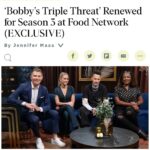 Tiffany Derry Instagram - It’s official we will have a season 3 of Bobby’s Triple Threat!! Thank you @variety for a great recap. I am so happy I get the chance to do what I love❤️ with @bobbyflay @chefbrookew @mvoltaggio @rockshrimptv #shef #cheftiffanyderry MUA: @jacqueline_helene Hair: @studio__1216 @jacqueline_helene Super fly pants @houseofhaute Wardrobe: @ashleymichellemiller