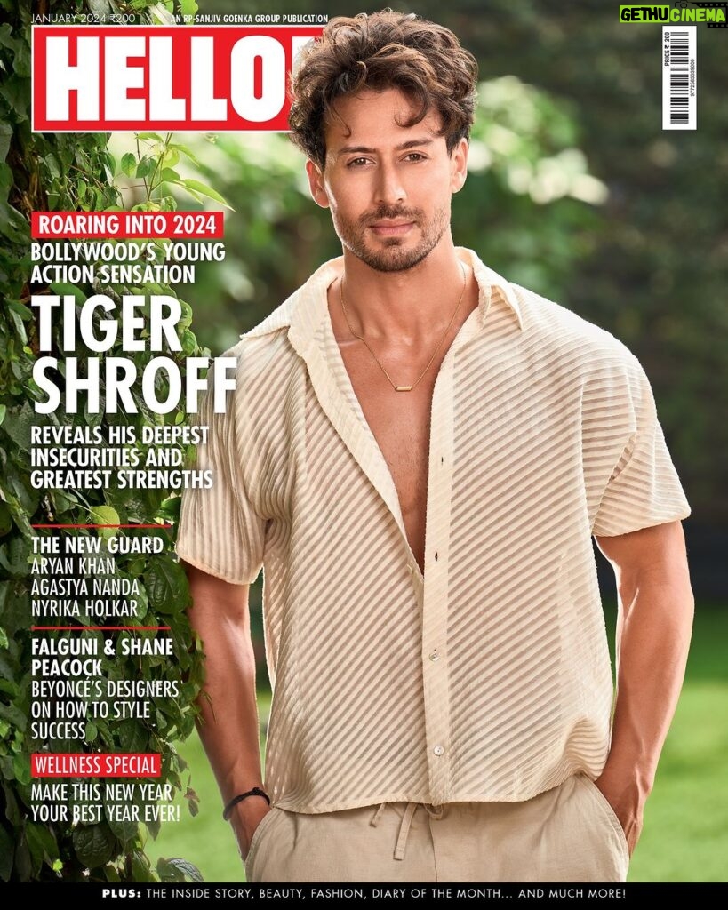 Tiger Shroff Instagram - #HELLOCover: An actor, a star and an individual whose charisma extends way beyond the screen—Bollywood’s ultimate action hero @tigerjackieshroff graces the cover of our first issue of the year! But unlike his onscreen macho avatar, #TigerShroff unveils his vulnerabilities with unabashed honesty in a candid conversation with HELLO! as he stands on the brink of conquering 2024. Fuelled by a line-up of prospective blockbusters, he has comfortably established his status as Bollywood's reigning heartthrob, roaring to go! Grab your copy of our January issue to read our exclusive interview with the actor. Text: Nayare Ali @nayareali Photos: Prabhat Shetty @prabhatshetty Creative Direction: Avantikka Kilachand @avantikkak Styling: Anushree Sardesai @anushree_sardesai Assisted By: Ila Parakh @ilaaparakh Make-Up: Rahul Kothavale @rahulkothavale Hair: Amit Yashwant @amityashwant_hair Location Courtesy: Gallops, Malalaxmi @gallopsmumbai Wardrobe: A shirt with a cape and trousers from Urvashi Kaur @urvashikaur, bracelets from FOReT @foret.store and a pendant and ring from AYANA Silver Jewelry @ayanasilverjewellery Artist’s Reputation Management: @media.raindrop