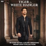 Tiger Shroff Instagram - Get the vibe with the all new ultra luxe Celebration Wear #WhiteHanger #TigerForWhiteHanger #NayeIndiaKiNayiSoch #GroomStyle #WeddingFashion #ad