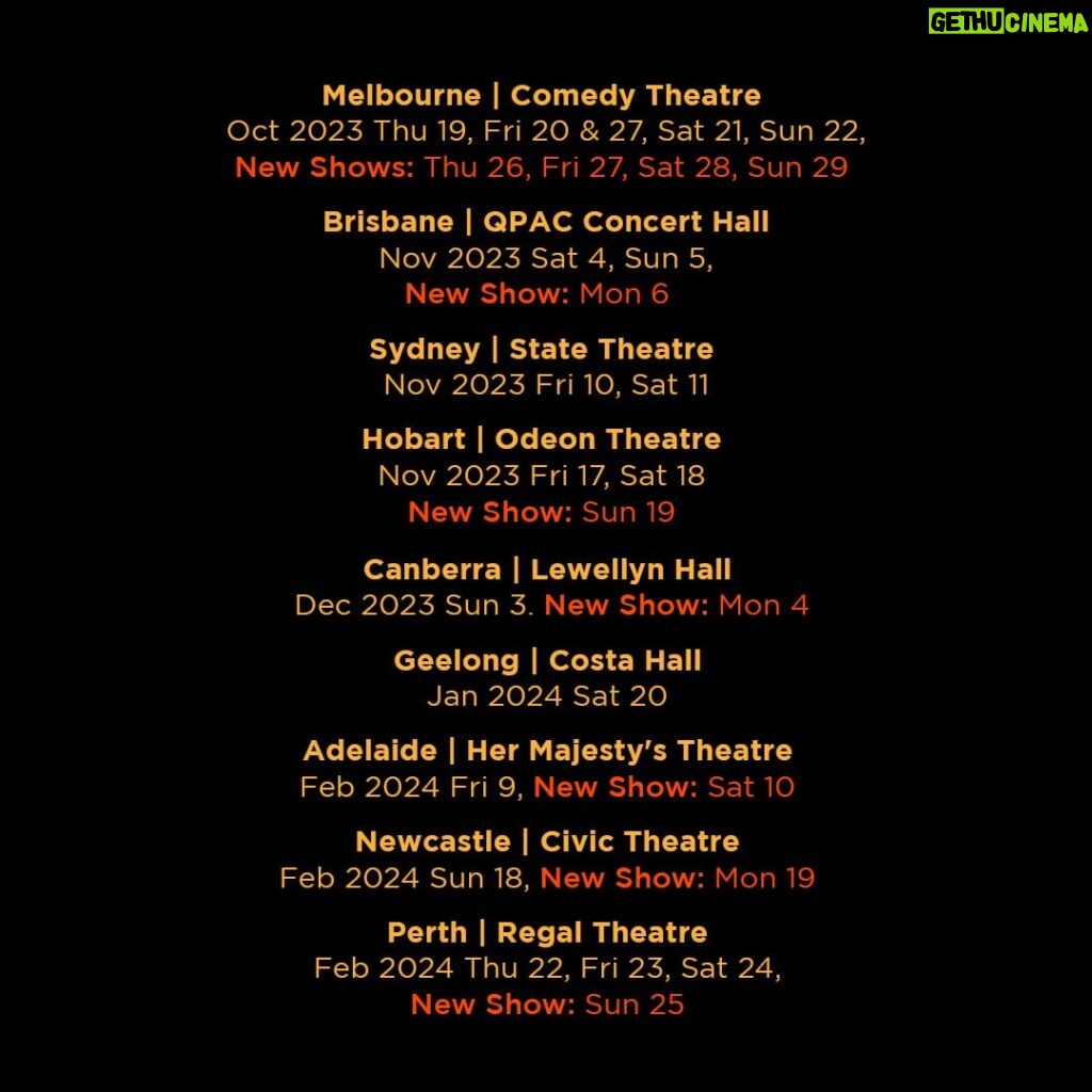 Tim Minchin Instagram - Australians! New shows added to the “Unfunny” tour. On sale now. Link in bio.