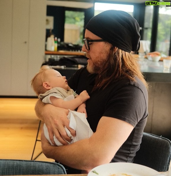 Tim Minchin Instagram - @sarah_bailey_author let me briefly steal her latest baby. And then let me steal her latest novel. Babies and books definitely in my list of top things.