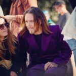 Tim Minchin Instagram - Pap’d during a rare wifely set-visit. The suit by none other than @driesvannoten The photo by none other than @damianbennettphoto Big big (huge) collab coming mid october.