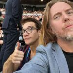 Tim Minchin Instagram - Date night with the star of Groundhog Day @andy_karl. My first ever @australianopen, and an excellent match it was. Unbelievable pluck by @dino_prizmic. Also got to meet my fave 800m runner on the planet @pbol800 and my favourite American AFL player @masonsixtencox. #AusOpen #GroundhogDayAU