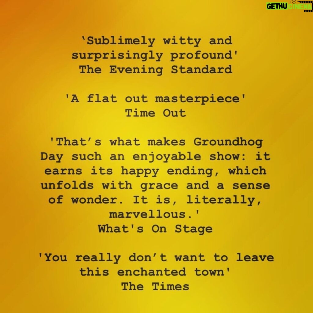 Tim Minchin Instagram - I don’t read reviews, but @misslvallance sent me some quotes.