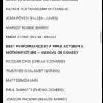 Timothée Chalamet Instagram - WOWWWW - actually can’t believe this!! What a week! Thank you to everyone who saw WONKA in theaters this past weekend and to the GOLDEN GLOBES for the nomination! One more week till we’re out in the US!! every good thing in this world started with a dream :) 🕺🕺🕺
