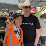 Timothy Omundson Instagram - Captain! Oh my Captain ! Back out on the picket lines today as this hot strike summer continues. Especially honored to be on the line, today with my dear friend and #PsychFamily Sister, @nelsonkirsten. She’s just one of the many badass @sagaftra #strike Captains , the unsung heroes of our labor movement These dedicated #union members are out there in the heat every day , first thing in the morning , keeping us safe, organized, hydrated and in the case of my skinny, arms, with their pale Irish skin, slathered with sunscreen. She and her fellow captains are the epitome of #unionstrong we will keep showing up until the entertainment oligarchs give us a #FairDeal ABC/Disney Studios