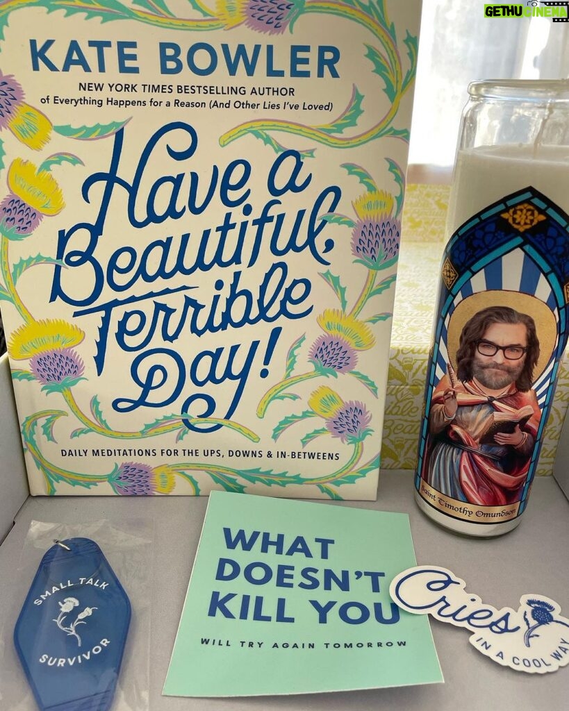 Timothy Omundson Instagram - Maybe your life isn’t Instagram Gold, perhaps it’s a crazy time shit show, well, my amazing friend and three Time New York Times best selling author, @katecbowler Wrote a book just for you #HaveABeautifulTerribleDay *Sorry Saint Timothy Omundson candles , sold separately