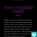Timothy Omundson Instagram - Hey,ATL & INDY, I hope you’re fans of delicious flavor! Because the #PsychPodTout24 is making stops in your towns come be a part of the fun when my partner in crime, @magslawslawson and I bring our @thepsychologistsarein Live Show to @atlcomicconvention & @indianacomicconvention 🍍🎉 get those tickets and save your seats, the shows are just a month or Two away Come and help us podcast the shit out of it 💪🏻‼️ OnTour