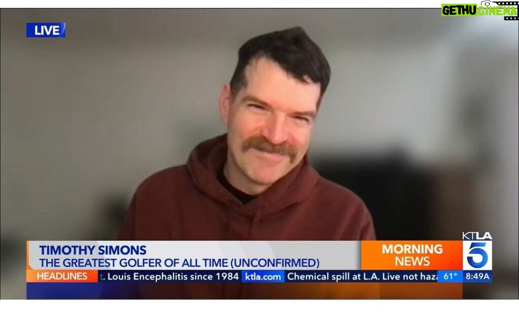 Timothy Simons Instagram - Did a hit on KTLA this morning for @comedygivesback. They asked me what i wanted my chyron to say and I’m happy to report they obliged.