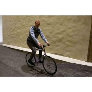 Timothy Simons Instagram - I bought this bike in Baltimore during the first season and it survived the move to Paramount. I painted it lavender so people would know it was mine. During one of the last days I made the set photographer @colleenehayesimages take glamour shots so it could always be remembered. #24yearslater #oldjonah