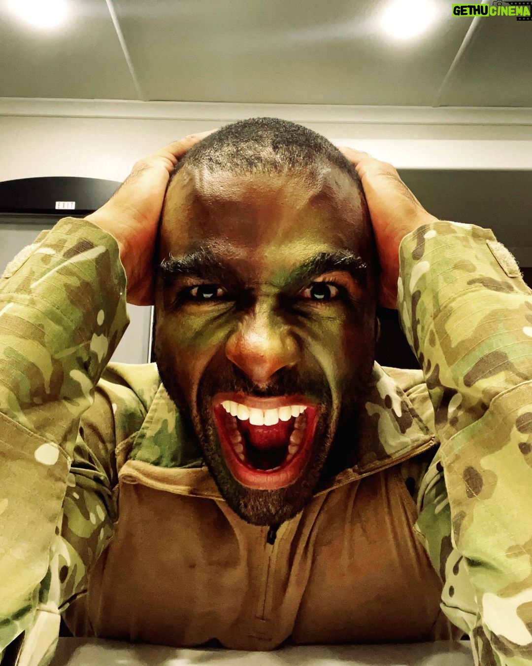 Toby Sandeman Instagram - Had a lot of fun in making Episode 3 Of The Game. A little #Bts commentary to go along with the Slides. ✨✨✨ When I first got sent the script I was going through my process of trying to identify ways to best illuminate what was on the page and the character, Garret Evans himself. And then, I had this Idea!!! Buttttt I knew immediately that if I wanted it to be used come filming time I needed people to FEEL the full effect on the table read which was only hours away from starting. (Showing is always better than telling) ✨✨ I dashed out the house. Hit the Google search and found the closest Army and Navy store. I bought camo face paints & an army fatigue boonie hat and messed around In the mirror until I showed up to the zoom table read ln FULL REGALIA, having NOT told a Soul I was doing so😝😝😝 (Actual footage of how I popped on screen In the table read in Slide 2.) The Roar of laughter was incredible!! Thankfully our Showrunner @devon_greggory, Execs, Writer and Director all loved it and gave the green light 🚦for Garret to wear not only the full face paint but the boonie hat too come time to film. (Slide 3 was the unasked for selfie I sent my showrunner after the table read) 🤣🤣🤣 Slide 4. Tim Moore (@makeupmagician31) our great make up artist saw the vision and went to town using his artistry to make it next level. Slide 5 Is the finished product. Slide 6, 7, 8- is Day one of filming with My Game Gang. Who really took it home playing off of Garrets Intensity, setting up the jokes or slamming them home amazingly. And finally our amazing Director @kelp1031 who really helped me bring my idea and fit it into her vision, guide me through the ep and yet have room to play!! It takes a Village!!!!