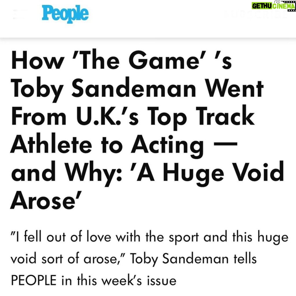 Toby Sandeman Instagram - Thank You, People Magazine for featuring me as “The One to Watch” For the Full Feature, Grab the Latest Issue.. Out Now In Newsstands Worldwide!!! ✨Link in Bio✨ Tune in to @paramountplus for the latest episodes of The Game. ✨✨✨ Special Thank you to @yahnnica and Writer Christina Dugan Ramirez