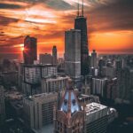 Tolga Karel Instagram - sunset was amazing in chicago today 😊 and without filter 👍🏻☺🇺🇸 Chicago Downtown