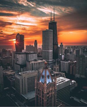 Tolga Karel Instagram - sunset was amazing in chicago today 😊 and without filter 👍🏻☺🇺🇸
