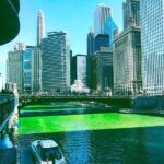 Tolga Karel Instagram – #River why is green ? 🍀 #chicagoriver 
because St Patrick’s day 
for this reason every year the city of chicago 
dyes the river green as annual celebration or tradition 👍🏻🇺🇸 #stpatricksdaychicago Chicago River