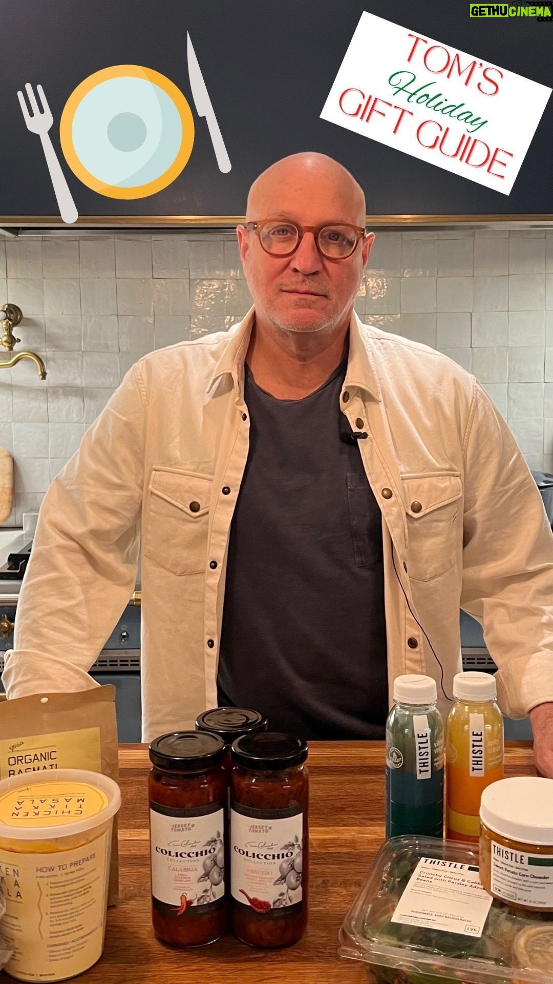 Tom Colicchio Instagram - My final holiday gift guide is for anyone looking to make cooking a little bit easier. ❄️ @eatipsa: I know I know, frozen food! But hear me out – it’s delicious! Easy meals that come out of the freezer and onto your plate in minutes. Fantastic and delicious all around. 🥫 @colicchiocollection: My new simmer sauces with @thejerseytomatoco are perfect for classic pastas but also make an excellent simmer sauces for meats and fishes. Or vegetables and braises. You can sign up for a subscription to receive it every month to your doorstep. 🥗 @ThistleCo: I have been loving Thistle meals and I am so excited that they’re finally available for delivery on the East Coast. An easy fix for breakfast, lunch and dinner to eat well and save time. 🍄 @foraged.market: If you know me, you know I love mushrooms. Foraged enables the home cook to find new and unusual mushrooms & foraged products that can be shipped straight to you. And they’ve introduced some really delicious specialty items made out of the foraged products. Ramp salt is a must have!! Check the links in my bio to get your hands on all these tasty foods and have a happy holiday season! #TomsGiftGuide #foodie #dinner #frozen #fresh #foraging New York, New York