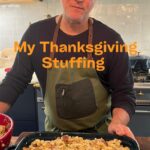 Tom Colicchio Instagram - I love Thanksgiving 🦃 and this is a stuffing I have been making for years. I make it at home. We make it at our restaurants. It’s like savory bread pudding. You can make it vegetarian without the sausage. You can bake it in a casserole for dressing or stuff the bird as I like to. The recipe is below with some tips & pointers in the video. Enjoy and Happy Thanksgiving! RECIPE: • 2 packages breakfast sausage • 2 tbs. olive oil  • 1/2 cup finely chopped fennel • 1/2 cup finely chopped carrots • 1/2 cup finely chopped celery • 1/2 cup finely chopped leeks • 1/2 cup finely chopped onion • 2 cloves garlic, minced  • 1/2 cup golden raisins (more if you’d like) • 1/2 cup chestnuts • 1/2 to 1 cup chopped fresh herbs thyme, rosemary, saege, parsely, tarragon) • 1 tbs toasted fennel seeds (optional)  • 2 lb. Crusty French Bread, cubed  • 6 large eggs, whisked together • 4 to 6 c. chicken stock • Salt and freshly ground black pepper Preheat oven to 350°F   Add olive oil to a large saute pan over medium heat. Add sausage to the pan and cook sausage until browned, breaking up the sausage as it cooks. Remove sausage from the pan with a slotted spoon and set aside. Add chopped fennel, carrots, celery, leeks, onion, and garlic to the pan in small batches at time.  Sauté for about 10 minutes until the vegetables are soft. Season with salt & pepper. Remove from heat when finished.   Add the sausage, raisins, chestnuts, herbs to the vegetables. Mix gently all together. Place bread cubes in a large mixing bowl and gently mix together with the vegetables. Slowly add just enough chicken stock until the mixture is moist. Add eggs and mix together. Add salt and pepper to taste. Place in a large gratin dish. Cover with foil and bake for 30 minutes in a preheated 350°F oven. Uncover and bake until browned. #thanksgiving #stuffing #holidays #tomcolicchio New York, New York