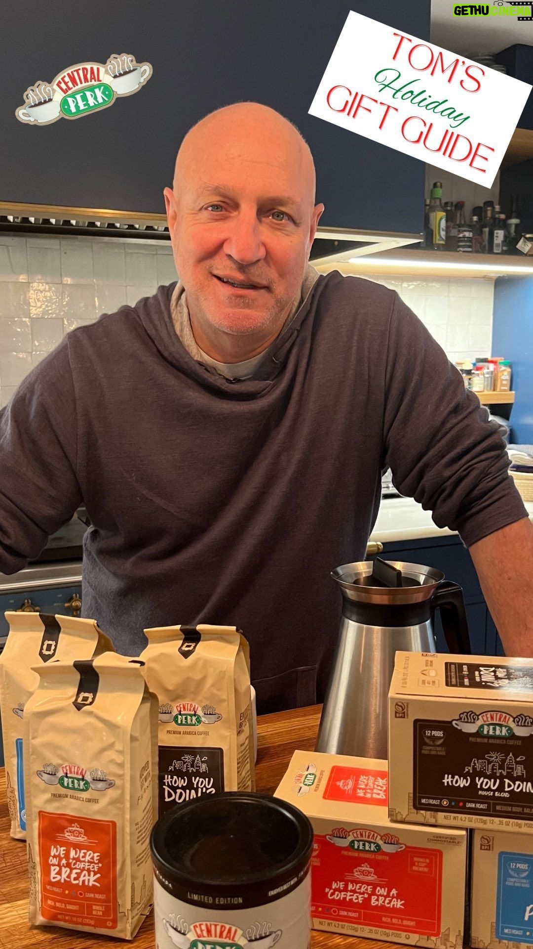 Tom Colicchio Instagram - π Tomβs Holiday Gift Guide π As we head into the holiday season, Iβm looking forward to sharing some gifts for all the friends & family members in your life π These are all items that I personally use in my own home (and some at the restaurants too). Iβll be sharing some tools for the home chef πͺ, those looking for some more plant based options in their life πͺ΄, some easy dinner meal kits π and many more. Everything will be linked in my bio and be sure to keep an eye out for special discounts just for my followers. First up, and just in time for Friendsgiving is from my friends at Central Perk for all the Friends and coffee lovers in your life βοΈ Enjoyed Best with Friends, you can purchase as a single pound or a subscription. They have k-cups too! Get 15% off when you use my special code Friendsgiving15. #TomsGiftGuide #centralperk #friends #coffeelover #friendsgiving