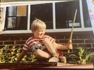 Tom Felton Instagram - Early wand training x