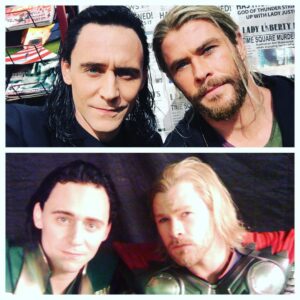 Tom Hiddleston Instagram - Now & Then.
@chrishemsworth #thorragnarok #thor #loki