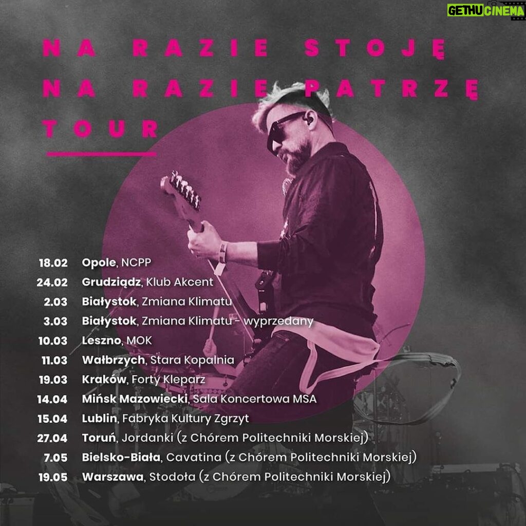 Tomasz Organek Instagram - Zapraszamy na ostatnie koncerty z cyklu NRS/NRP Tour. Plus trzy koncerty ze wspaniałym @chor_pm_szczecin. Po nich przyjdzie czas na coś nowego. I to coś będzie całkiem super 😎 Poland